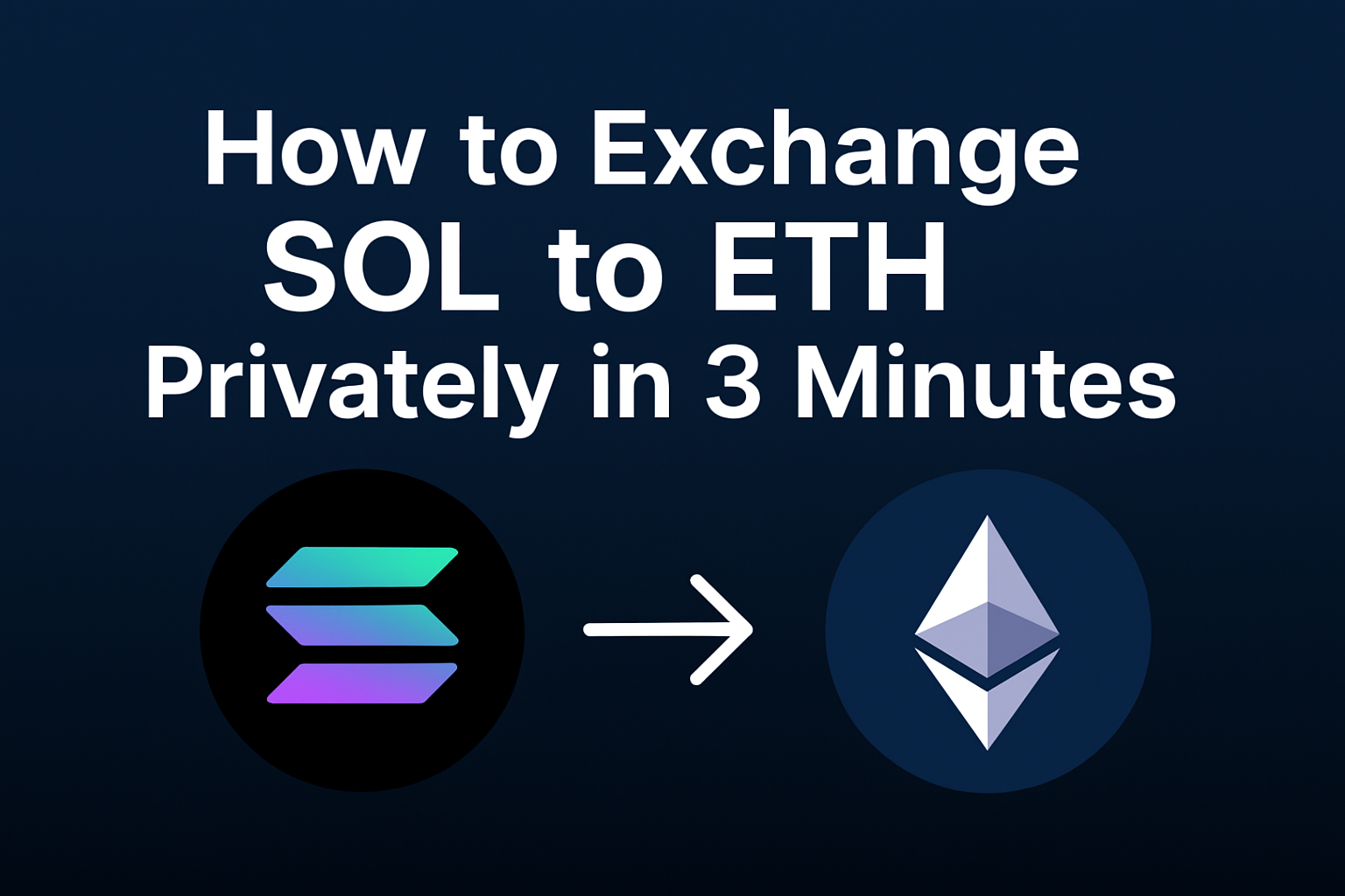 How to exchange SOL to ETH privately in 3 minutes infographic