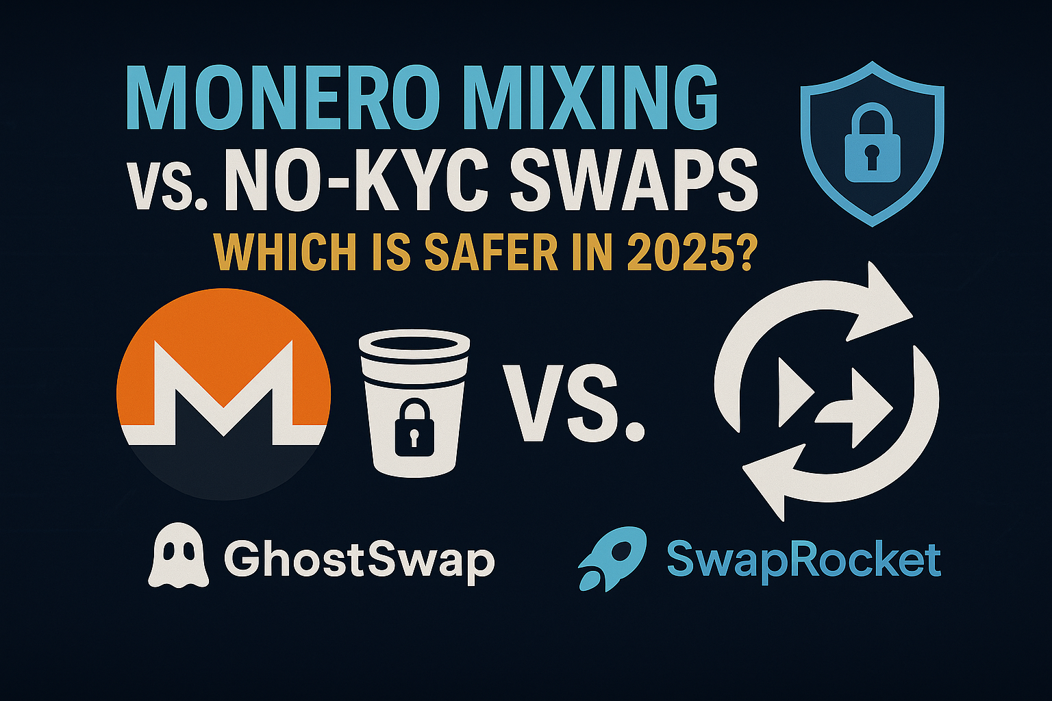 Monero Mixing vs No-KYC Swaps infographic comparing privacy methods for 2025