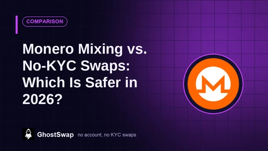 Mezcla de Monero frente a swaps sin verificación de identidad: ¿Cuál es la opción más segura en 2026?