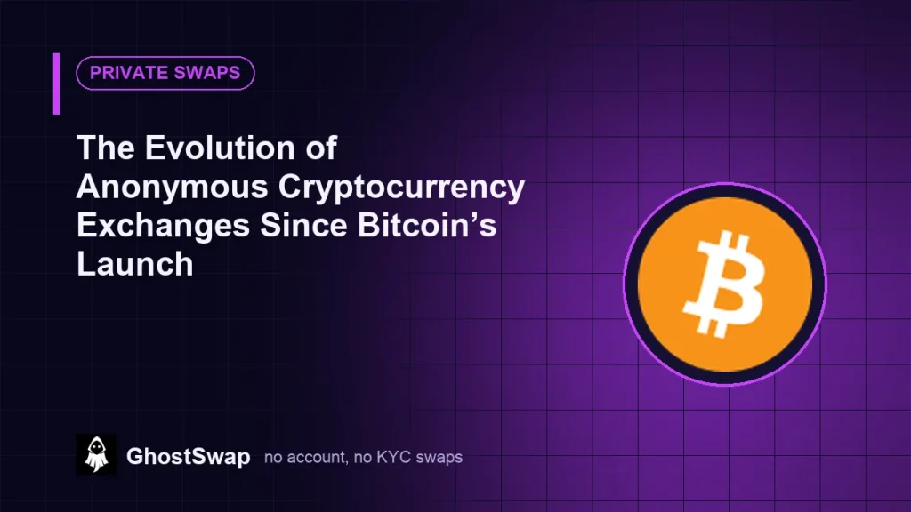 L'evoluzione degli exchange di criptovalute anonimi dal lancio di Bitcoin (guida a GhostSwap)