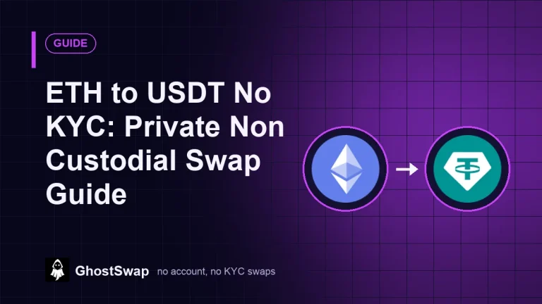 Conversion ETH vers USDT sans KYC&nbsp;: Guide des swaps privés sans dépôt