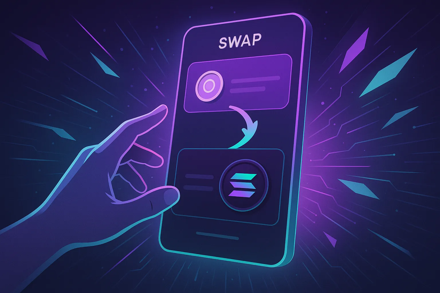 User swapping tokens on a Solana-style crypto interface in Phantom-like wallet