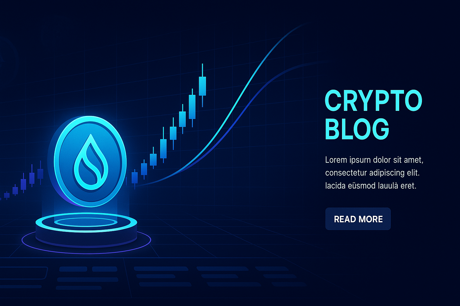 Futuristic SUI crypto price prediction dashboard with rising candles
