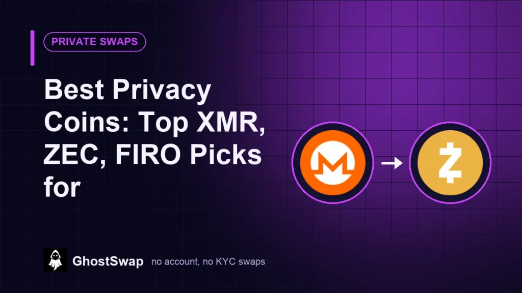 Le migliori criptovalute per la privacy: le migliori scelte tra XMR, ZEC e FIRO (guida a GhostSwap)