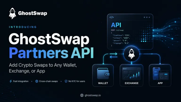 Presentamos la API de socios de GhostSwap: agregue intercambios de criptomonedas a cualquier billetera, exchange o aplicación.
