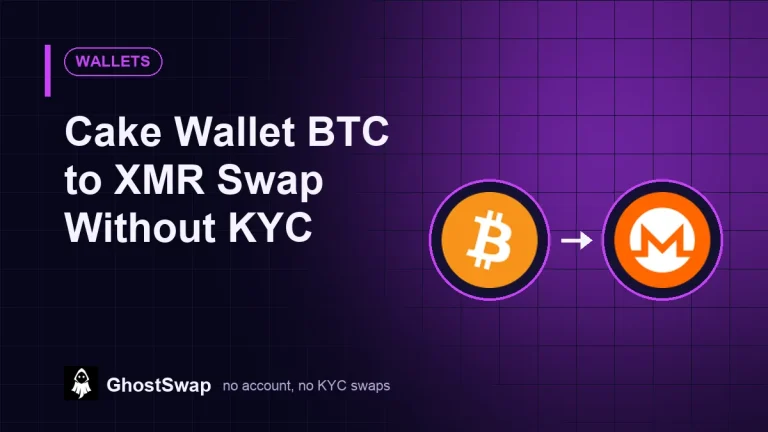 Cake Wallet BTC to XMR Swap Without KYC