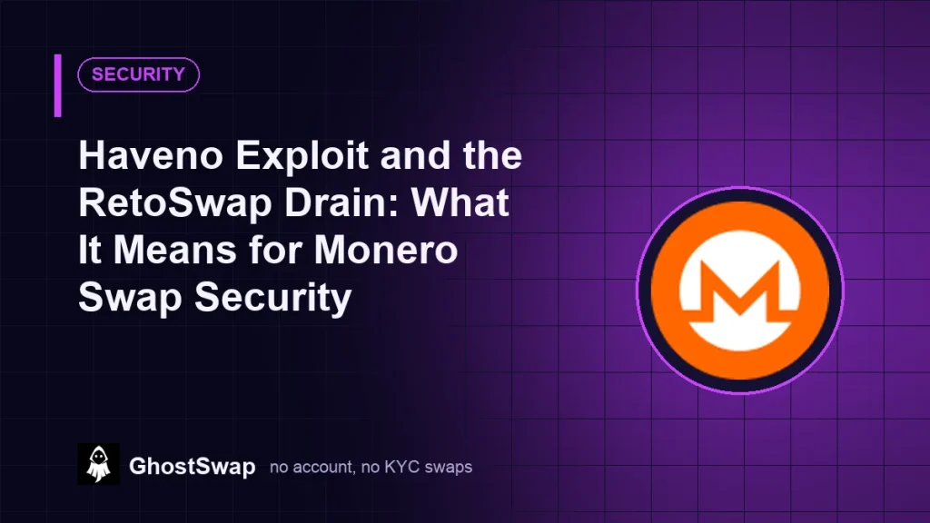 Exploração do Haveno e o Drenagem do RetoSwap: O que isso significa para a segurança da troca de Monero (Guia do GhostSwap)