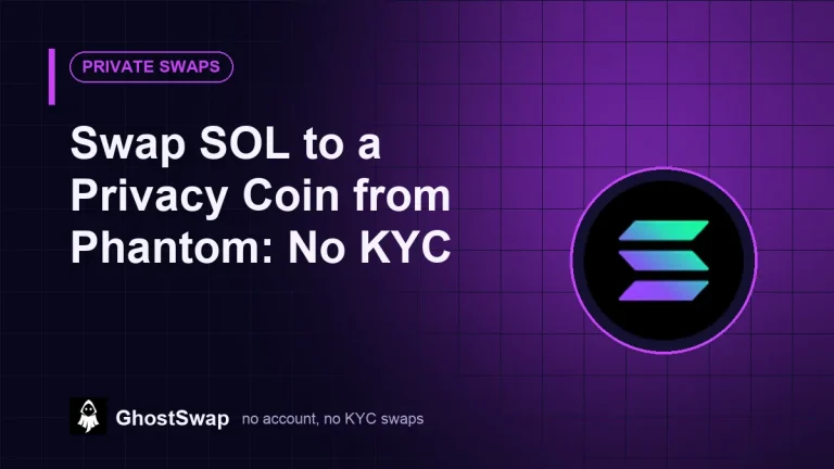 Swap SOL to a Privacy Coin from Phantom: No KYC