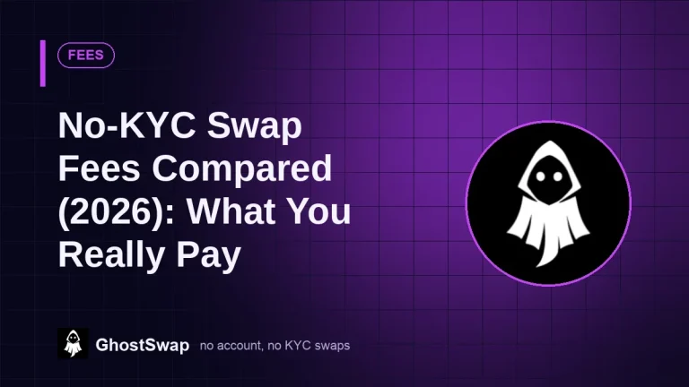 Comparação das taxas de swap sem KYC (2026): o que você realmente paga.