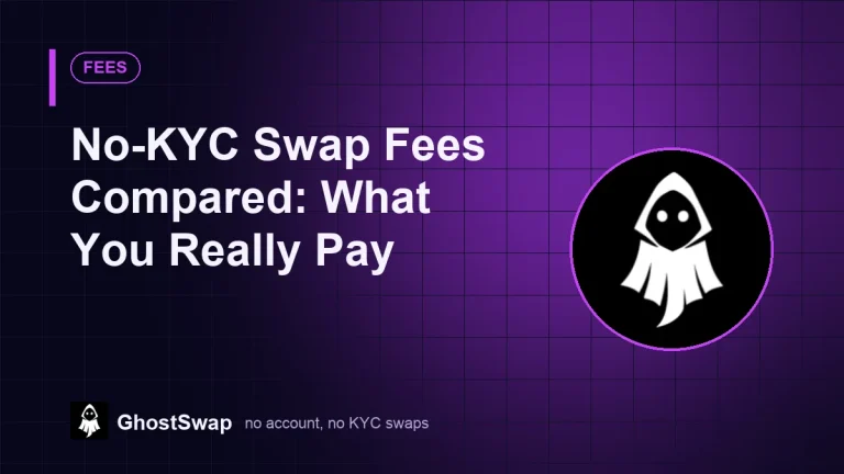 Comparaison des frais de swap sans KYC (2026)&nbsp;: ce que vous payez réellement