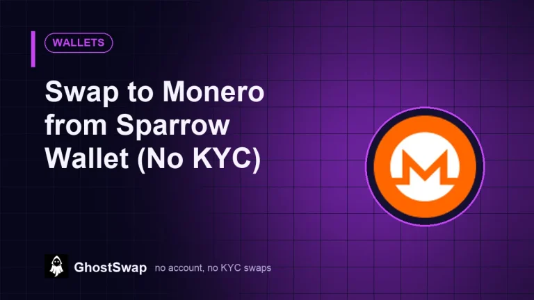 Swap to Monero from Sparrow Wallet (No KYC)