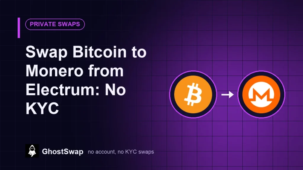 Swap Bitcoin to Monero from Electrum: No KYC (GhostSwap guide)