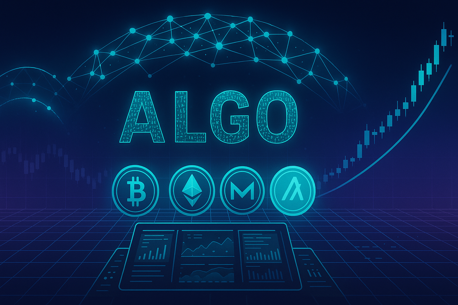 Futuristic neural network over crypto trading terminal with Algorand and other coins for ALGO price prediction