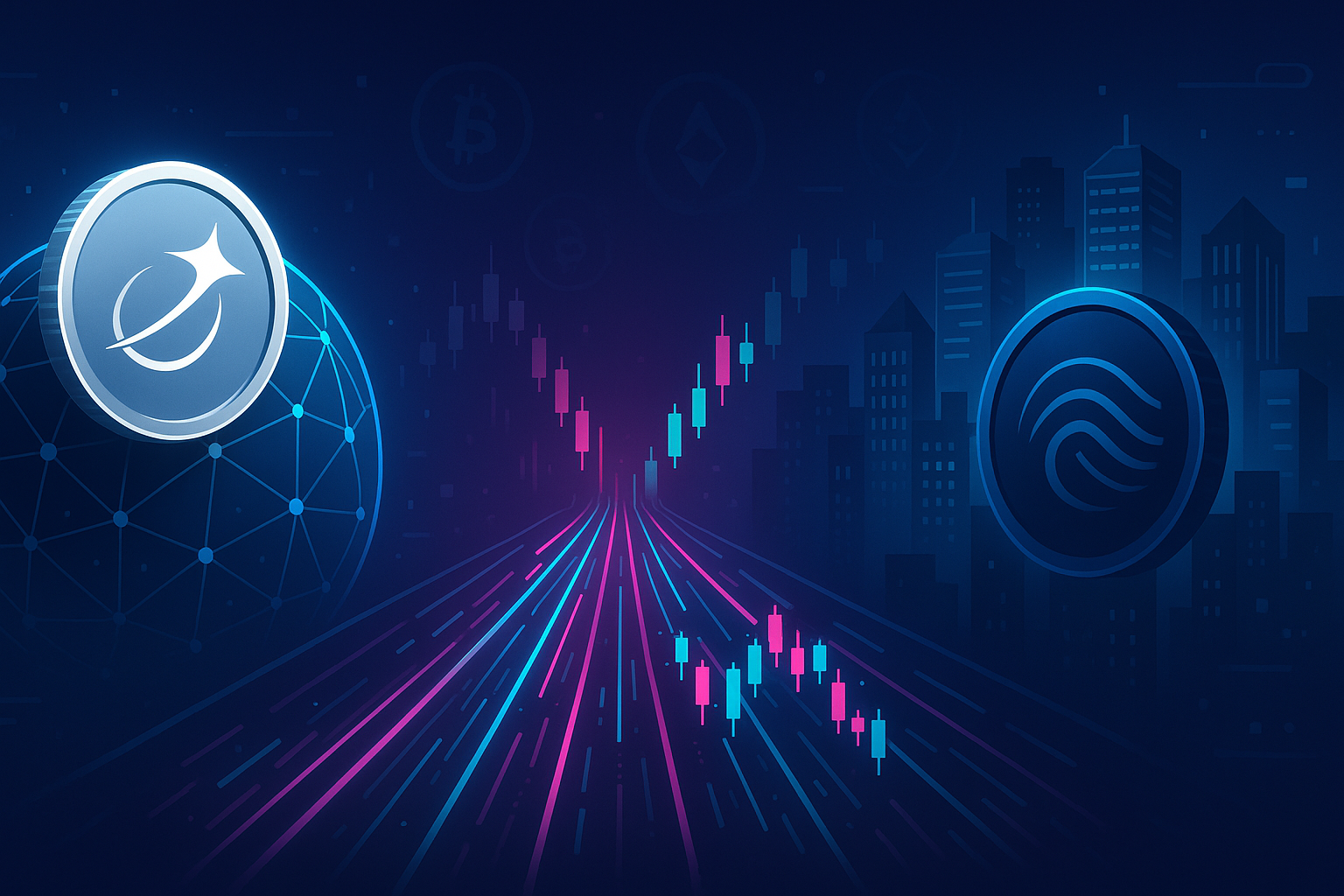Футурологическое сравнение криптовалют XLM и XRP в цифровой финансовой сети.